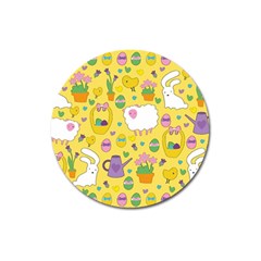 Cute Easter Pattern Magnet 3  (round) by Valentinaart