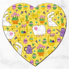 Cute Easter Pattern Jigsaw Puzzle (heart) by Valentinaart