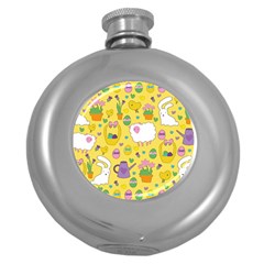 Cute Easter Pattern Round Hip Flask (5 Oz) by Valentinaart