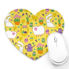 Cute Easter Pattern Heart Mousepads by Valentinaart