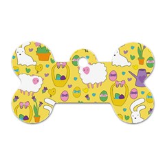 Cute Easter Pattern Dog Tag Bone (one Side) by Valentinaart