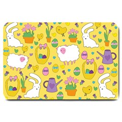 Cute Easter Pattern Large Doormat  by Valentinaart