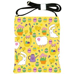 Cute Easter Pattern Shoulder Sling Bags by Valentinaart