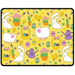 Cute Easter Pattern Fleece Blanket (medium)  by Valentinaart