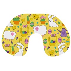 Cute Easter Pattern Travel Neck Pillows by Valentinaart