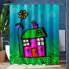 Cartoon Grunge Cat Wallpaper Background Shower Curtain 60  X 72  (medium)  by Nexatart