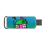 Cartoon Grunge Cat Wallpaper Background Portable USB Flash (Two Sides) Back