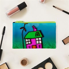 Cartoon Grunge Cat Wallpaper Background Cosmetic Bag (xs) by Nexatart