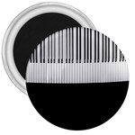 Piano Keys On The Black Background 3  Magnets Front