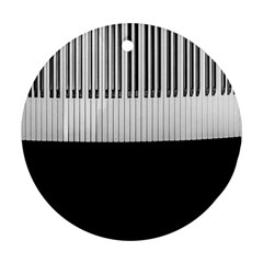 Piano Keys On The Black Background Ornament (round) by Nexatart