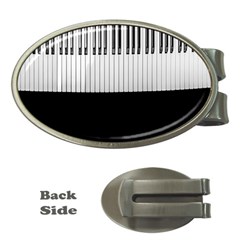 Piano Keys On The Black Background Money Clips (oval)  by Nexatart