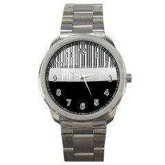 Piano Keys On The Black Background Sport Metal Watch by Nexatart