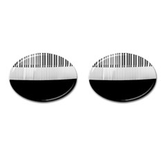 Piano Keys On The Black Background Cufflinks (oval) by Nexatart