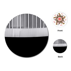 Piano Keys On The Black Background Playing Cards (round) 