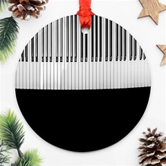 Piano Keys On The Black Background Round Ornament (two Sides) by Nexatart