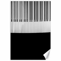 Piano Keys On The Black Background Canvas 12  X 18   by Nexatart