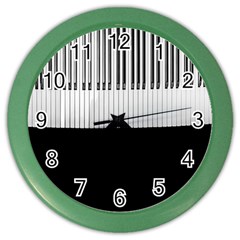 Piano Keys On The Black Background Color Wall Clocks by Nexatart