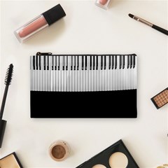 Piano Keys On The Black Background Cosmetic Bag (small)  by Nexatart