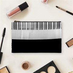 Piano Keys On The Black Background Cosmetic Bag (medium)  by Nexatart