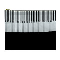 Piano Keys On The Black Background Cosmetic Bag (xl) by Nexatart