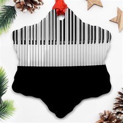 Piano Keys On The Black Background Snowflake Ornament (two Sides) by Nexatart