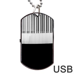 Piano Keys On The Black Background Dog Tag Usb Flash (two Sides) by Nexatart