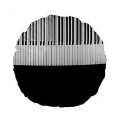 Piano Keys On The Black Background Standard 15  Premium Round Cushions by Nexatart