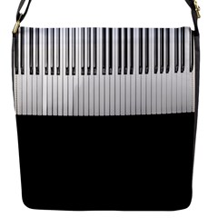 Piano Keys On The Black Background Flap Messenger Bag (s) by Nexatart