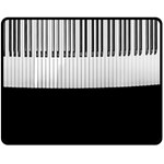 Piano Keys On The Black Background Double Sided Fleece Blanket (Medium)  58.8 x47.4  Blanket Back