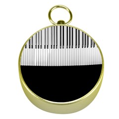 Piano Keys On The Black Background Gold Compasses by Nexatart