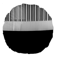 Piano Keys On The Black Background Large 18  Premium Flano Round Cushions by Nexatart