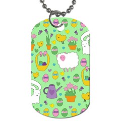 Cute Easter Pattern Dog Tag (one Side) by Valentinaart