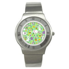 Cute Easter Pattern Stainless Steel Watch by Valentinaart