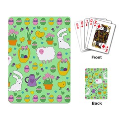 Cute Easter Pattern Playing Card by Valentinaart