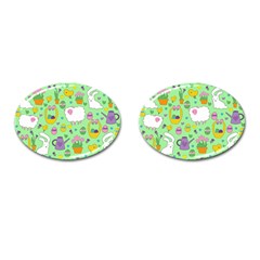 Cute Easter Pattern Cufflinks (oval) by Valentinaart