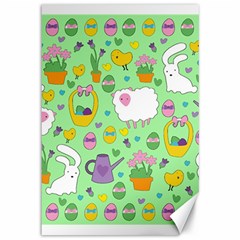 Cute Easter Pattern Canvas 12  X 18   by Valentinaart