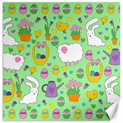 Cute Easter Pattern Canvas 16  X 16   by Valentinaart