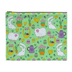 Cute Easter Pattern Cosmetic Bag (xl) by Valentinaart