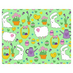 Cute Easter Pattern Double Sided Flano Blanket (medium)  by Valentinaart