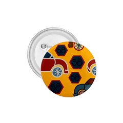 Husbands Cars Autos Pattern On A Yellow Background 1 75  Buttons by Nexatart