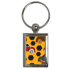 Husbands Cars Autos Pattern On A Yellow Background Key Chains (rectangle)  by Nexatart