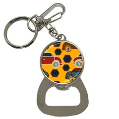 Husbands Cars Autos Pattern On A Yellow Background Button Necklaces by Nexatart