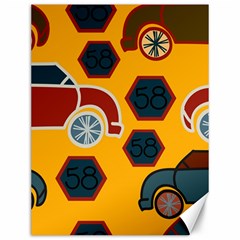 Husbands Cars Autos Pattern On A Yellow Background Canvas 12  X 16  