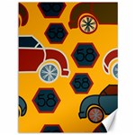 Husbands Cars Autos Pattern On A Yellow Background Canvas 36  x 48   35.26 x46.15  Canvas - 1