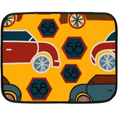 Husbands Cars Autos Pattern On A Yellow Background Fleece Blanket (mini) by Nexatart