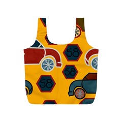 Husbands Cars Autos Pattern On A Yellow Background Full Print Recycle Bags (s)  by Nexatart