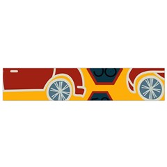 Husbands Cars Autos Pattern On A Yellow Background Flano Scarf (small) by Nexatart