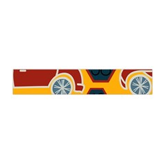 Husbands Cars Autos Pattern On A Yellow Background Flano Scarf (mini) by Nexatart