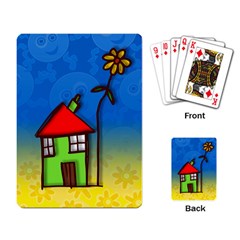 Colorful Illustration Of A Doodle House Playing Card by Nexatart