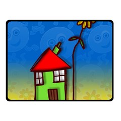 Colorful Illustration Of A Doodle House Fleece Blanket (small) by Nexatart